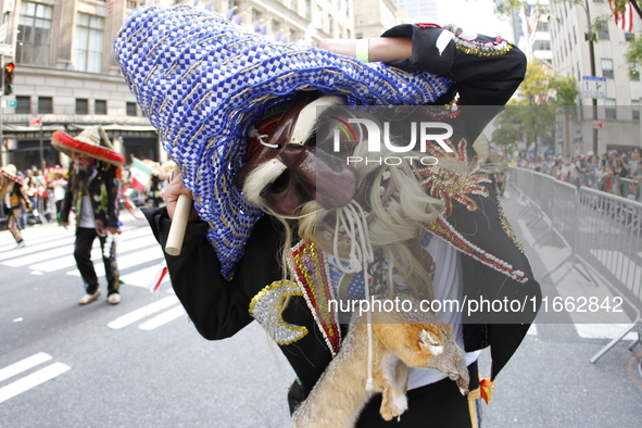 A general view of the Hispanic Heritage Parade takes place on Fifth Avenue in Manhattan, New York, United States, on October 13, 2024. Hispa...