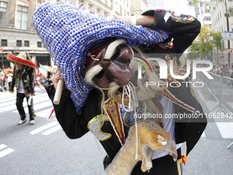 A general view of the Hispanic Heritage Parade takes place on Fifth Avenue in Manhattan, New York, United States, on October 13, 2024. Hispa...