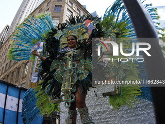 A general view of the Hispanic Heritage Parade takes place on Fifth Avenue in Manhattan, New York, United States, on October 13, 2024. Hispa...