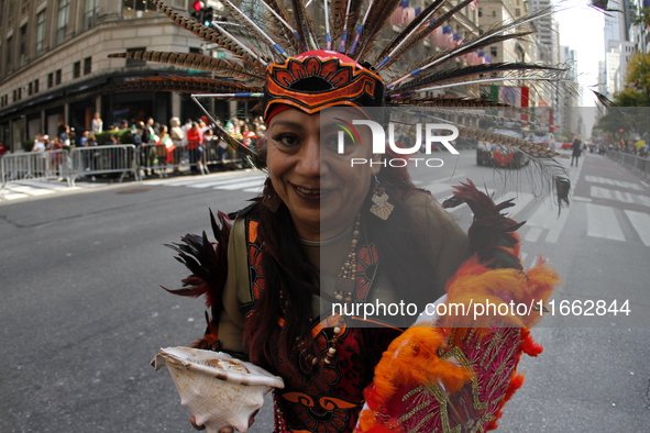 A general view of the Hispanic Heritage Parade takes place on Fifth Avenue in Manhattan, New York, United States, on October 13, 2024. Hispa...