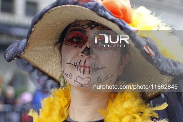 A general view of the Hispanic Heritage Parade takes place on Fifth Avenue in Manhattan, New York, United States, on October 13, 2024. Hispa...