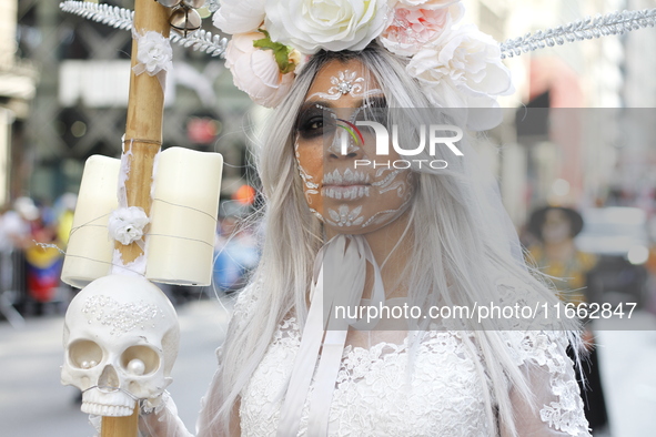 A general view of the Hispanic Heritage Parade takes place on Fifth Avenue in Manhattan, New York, United States, on October 13, 2024. Hispa...