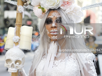 A general view of the Hispanic Heritage Parade takes place on Fifth Avenue in Manhattan, New York, United States, on October 13, 2024. Hispa...