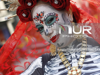 A general view of the Hispanic Heritage Parade takes place on Fifth Avenue in Manhattan, New York, United States, on October 13, 2024. Hispa...