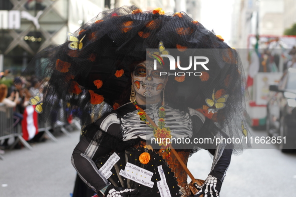 A general view of the Hispanic Heritage Parade takes place on Fifth Avenue in Manhattan, New York, United States, on October 13, 2024. Hispa...