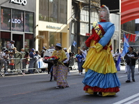 A general view of the 60th edition of the Hispanic Heritage Parade takes place on Fifth Avenue in Manhattan, New York, United States, on Oct...