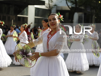 A general view of the 60th edition of the Hispanic Heritage Parade takes place on Fifth Avenue in Manhattan, New York, United States, on Oct...