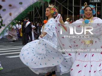 A general view of the 60th edition of the Hispanic Heritage Parade takes place on Fifth Avenue in Manhattan, New York, United States, on Oct...