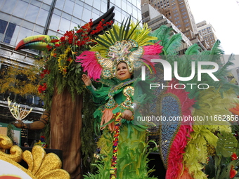 A general view of the 60th edition of the Hispanic Heritage Parade takes place on Fifth Avenue in Manhattan, New York, United States, on Oct...