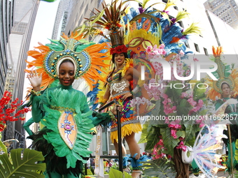 A general view of the 60th edition of the Hispanic Heritage Parade takes place on Fifth Avenue in Manhattan, New York, United States, on Oct...