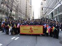 A general view of the 60th edition of the Hispanic Heritage Parade takes place on Fifth Avenue in Manhattan, New York, United States, on Oct...