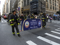 A general view of the 60th edition of the Hispanic Heritage Parade takes place on Fifth Avenue in Manhattan, New York, United States, on Oct...