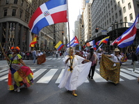 A general view of the 60th edition of the Hispanic Heritage Parade takes place on Fifth Avenue in Manhattan, New York, United States, on Oct...