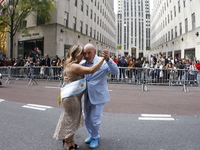 A general view of the 60th edition of the Hispanic Heritage Parade takes place on Fifth Avenue in Manhattan, New York, United States, on Oct...