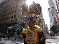 A general view of the 60th edition of the Hispanic Heritage Parade takes place on Fifth Avenue in Manhattan, New York, United States, on Oct...