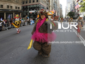 A general view of the 60th edition of the Hispanic Heritage Parade takes place on Fifth Avenue in Manhattan, New York, United States, on Oct...