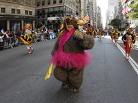 A general view of the 60th edition of the Hispanic Heritage Parade takes place on Fifth Avenue in Manhattan, New York, United States, on Oct...