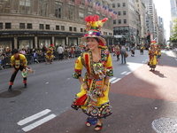 A general view of the 60th edition of the Hispanic Heritage Parade takes place on Fifth Avenue in Manhattan, New York, United States, on Oct...