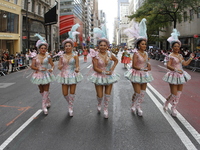 A general view of the 60th edition of the Hispanic Heritage Parade takes place on Fifth Avenue in Manhattan, New York, United States, on Oct...