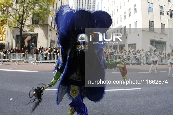 A general view of the 60th edition of the Hispanic Heritage Parade takes place on Fifth Avenue in Manhattan, New York, United States, on Oct...