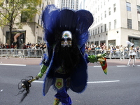 A general view of the 60th edition of the Hispanic Heritage Parade takes place on Fifth Avenue in Manhattan, New York, United States, on Oct...