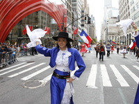 A general view of the 60th edition of the Hispanic Heritage Parade takes place on Fifth Avenue in Manhattan, New York, United States, on Oct...