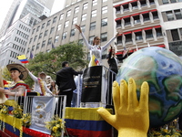 A general view of the 60th edition of the Hispanic Heritage Parade takes place on Fifth Avenue in Manhattan, New York, United States, on Oct...