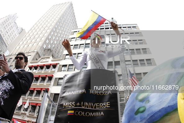 A general view of the 60th edition of the Hispanic Heritage Parade takes place on Fifth Avenue in Manhattan, New York, United States, on Oct...