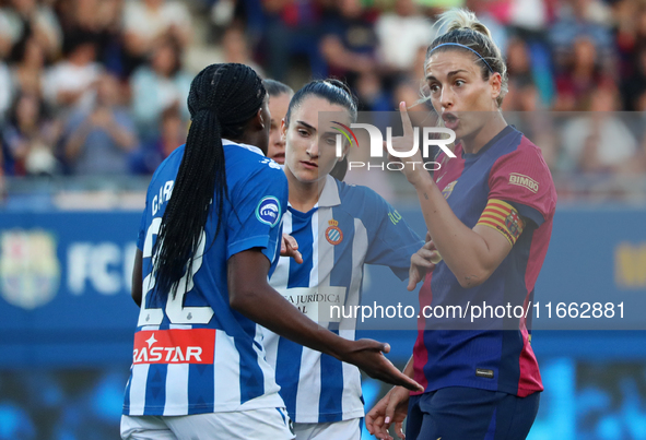 Alexia Putellas and Daniela Caracas play during the match between FC Barcelona Women and RCD Espanyol Women, corresponding to week 6 of the...