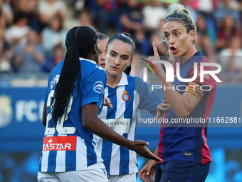 Alexia Putellas and Daniela Caracas play during the match between FC Barcelona Women and RCD Espanyol Women, corresponding to week 6 of the...