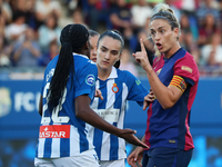 Alexia Putellas and Daniela Caracas play during the match between FC Barcelona Women and RCD Espanyol Women, corresponding to week 6 of the...