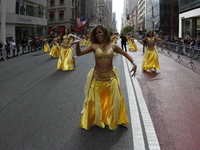 A general view of the 60th edition of the Hispanic Heritage Parade takes place on Fifth Avenue in Manhattan, New York, United States, on Oct...