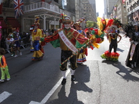 A general view of the 60th edition of the Hispanic Heritage Parade takes place on Fifth Avenue in Manhattan, New York, United States, on Oct...