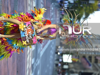 A general view of the 60th edition of the Hispanic Heritage Parade takes place on Fifth Avenue in Manhattan, New York, United States, on Oct...