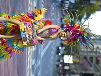 A general view of the 60th edition of the Hispanic Heritage Parade takes place on Fifth Avenue in Manhattan, New York, United States, on Oct...