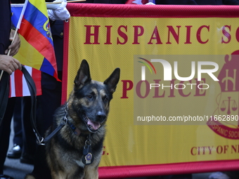 A general view of the 60th edition of the Hispanic Heritage Parade takes place on Fifth Avenue in Manhattan, New York, United States, on Oct...