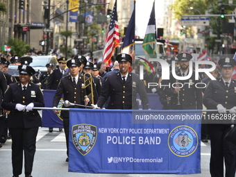 A general view of the 60th edition of the Hispanic Heritage Parade takes place on Fifth Avenue in Manhattan, New York, United States, on Oct...