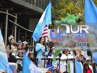 A general view of the 60th edition of the Hispanic Heritage Parade takes place on Fifth Avenue in Manhattan, New York, United States, on Oct...