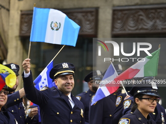 A general view of the 60th edition of the Hispanic Heritage Parade takes place on Fifth Avenue in Manhattan, New York, United States, on Oct...