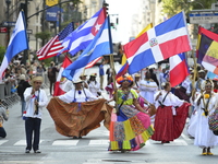 A general view of the 60th edition of the Hispanic Heritage Parade takes place on Fifth Avenue in Manhattan, New York, United States, on Oct...