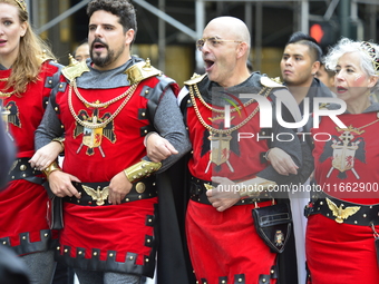 A general view of the 60th edition of the Hispanic Heritage Parade takes place on Fifth Avenue in Manhattan, New York, United States, on Oct...