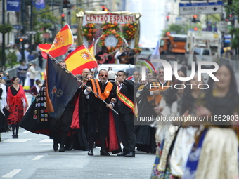 A general view of the 60th edition of the Hispanic Heritage Parade takes place on Fifth Avenue in Manhattan, New York, United States, on Oct...