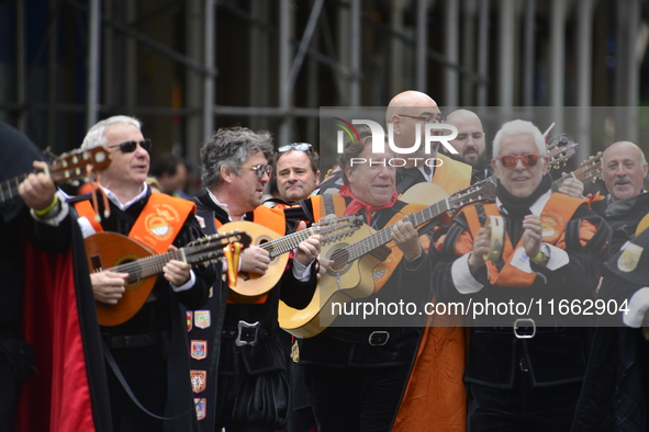 A general view of the 60th edition of the Hispanic Heritage Parade takes place on Fifth Avenue in Manhattan, New York, United States, on Oct...