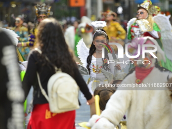 A general view of the 60th edition of the Hispanic Heritage Parade takes place on Fifth Avenue in Manhattan, New York, United States, on Oct...