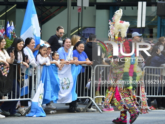 A general view of the 60th edition of the Hispanic Heritage Parade takes place on Fifth Avenue in Manhattan, New York, United States, on Oct...