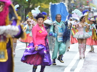 A general view of the 60th edition of the Hispanic Heritage Parade takes place on Fifth Avenue in Manhattan, New York, United States, on Oct...