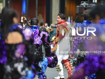 A general view of the 60th edition of the Hispanic Heritage Parade takes place on Fifth Avenue in Manhattan, New York, United States, on Oct...