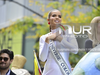 A general view of the 60th edition of the Hispanic Heritage Parade takes place on Fifth Avenue in Manhattan, New York, United States, on Oct...