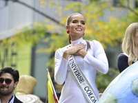 A general view of the 60th edition of the Hispanic Heritage Parade takes place on Fifth Avenue in Manhattan, New York, United States, on Oct...