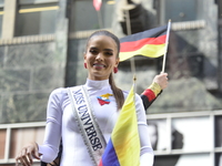 A general view of the 60th edition of the Hispanic Heritage Parade takes place on Fifth Avenue in Manhattan, New York, United States, on Oct...